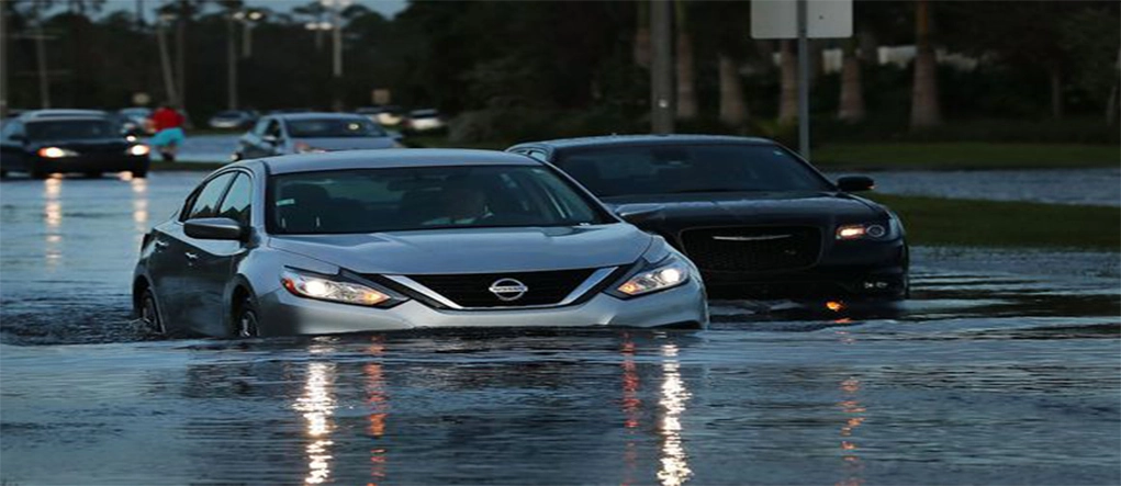 driving through water